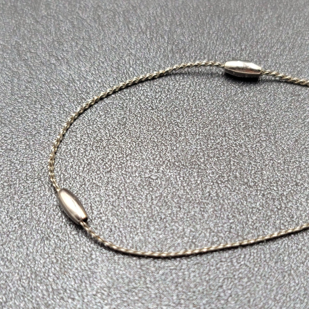 Vintage MONET Silver tone Chain Station Necklace 15" Small and Dainty