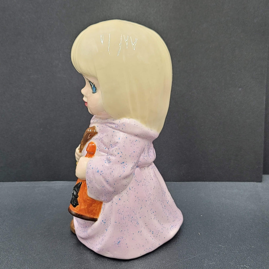Vtg Albertas Molds Hand Painted Ceramic Witch Girl Trick or Treater Halloween