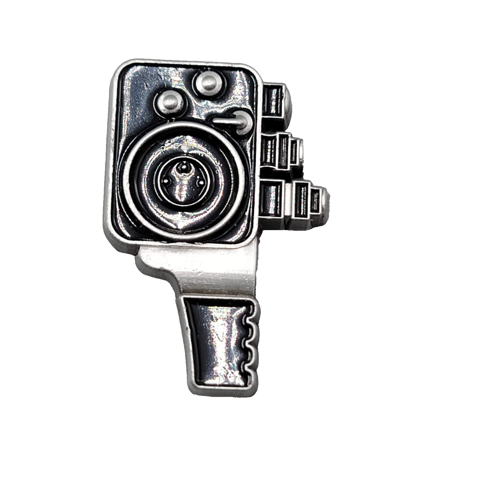 Retro Cinema Movie Film Camera Enamel Lapel Pin 1.5"