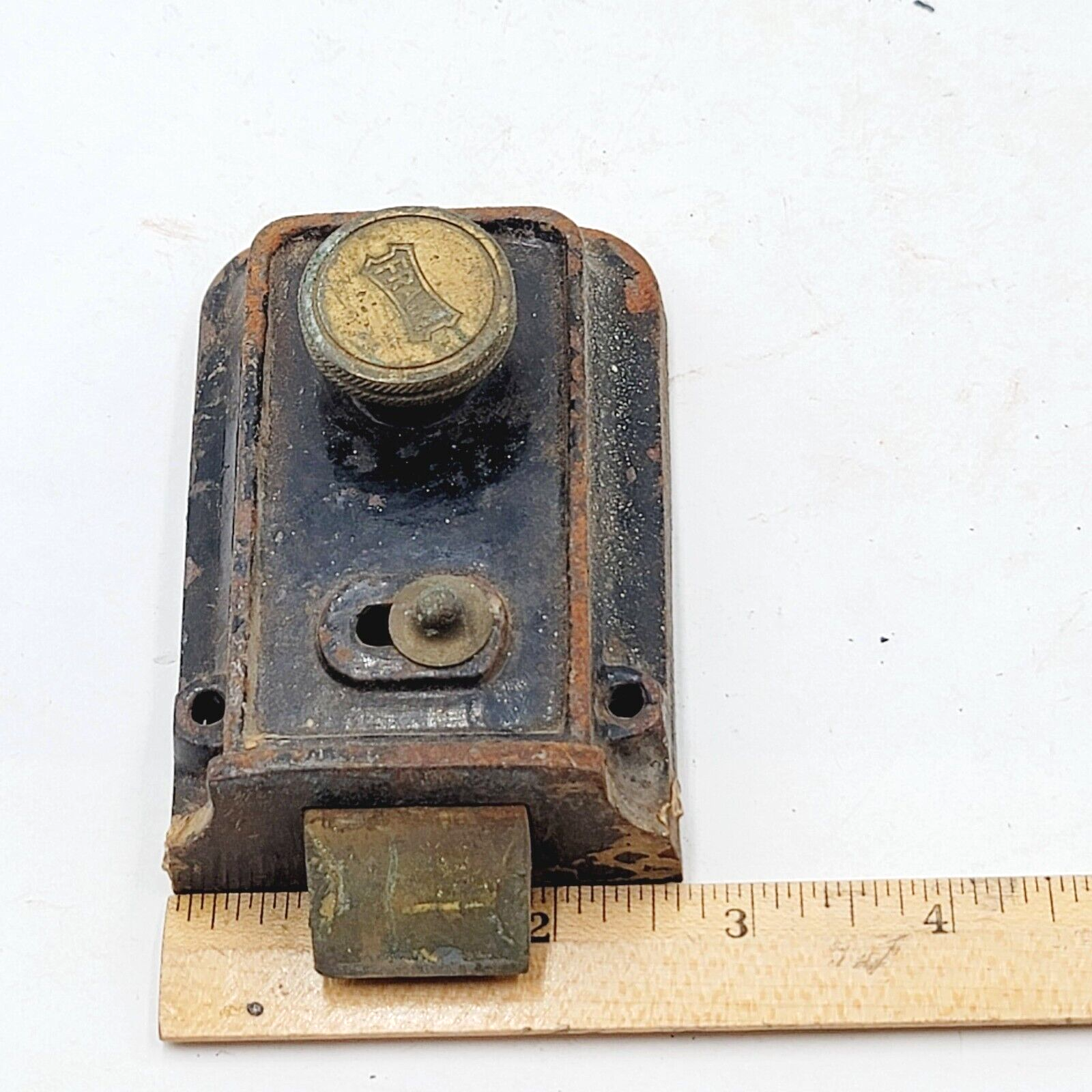 Vintage Fraim Surface Rim Night Lock Latch No Keeper Salvage Reclaimed