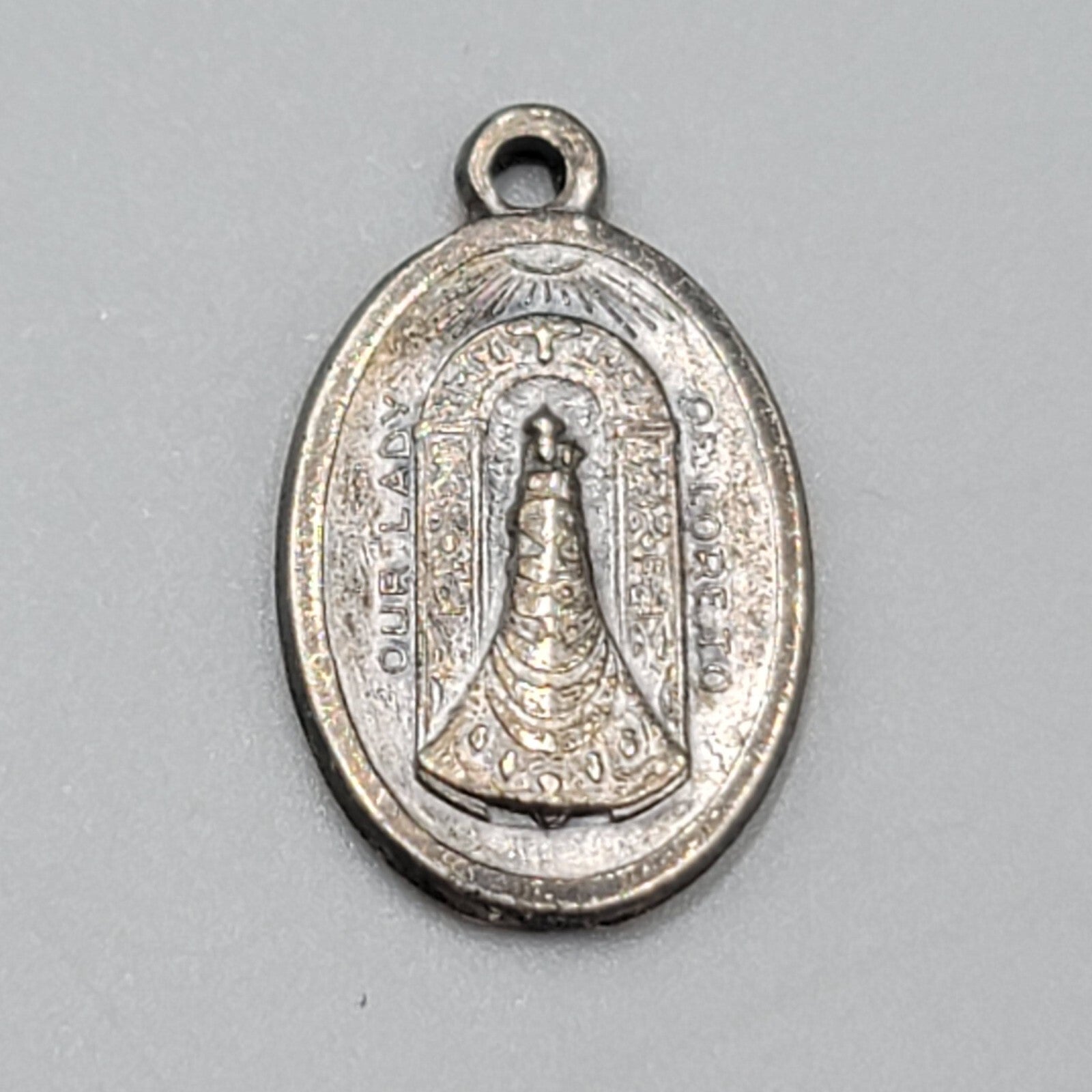 Vintage MARY Medal OUR LADY OF LORETO Medal Catholic Religious Souvenir