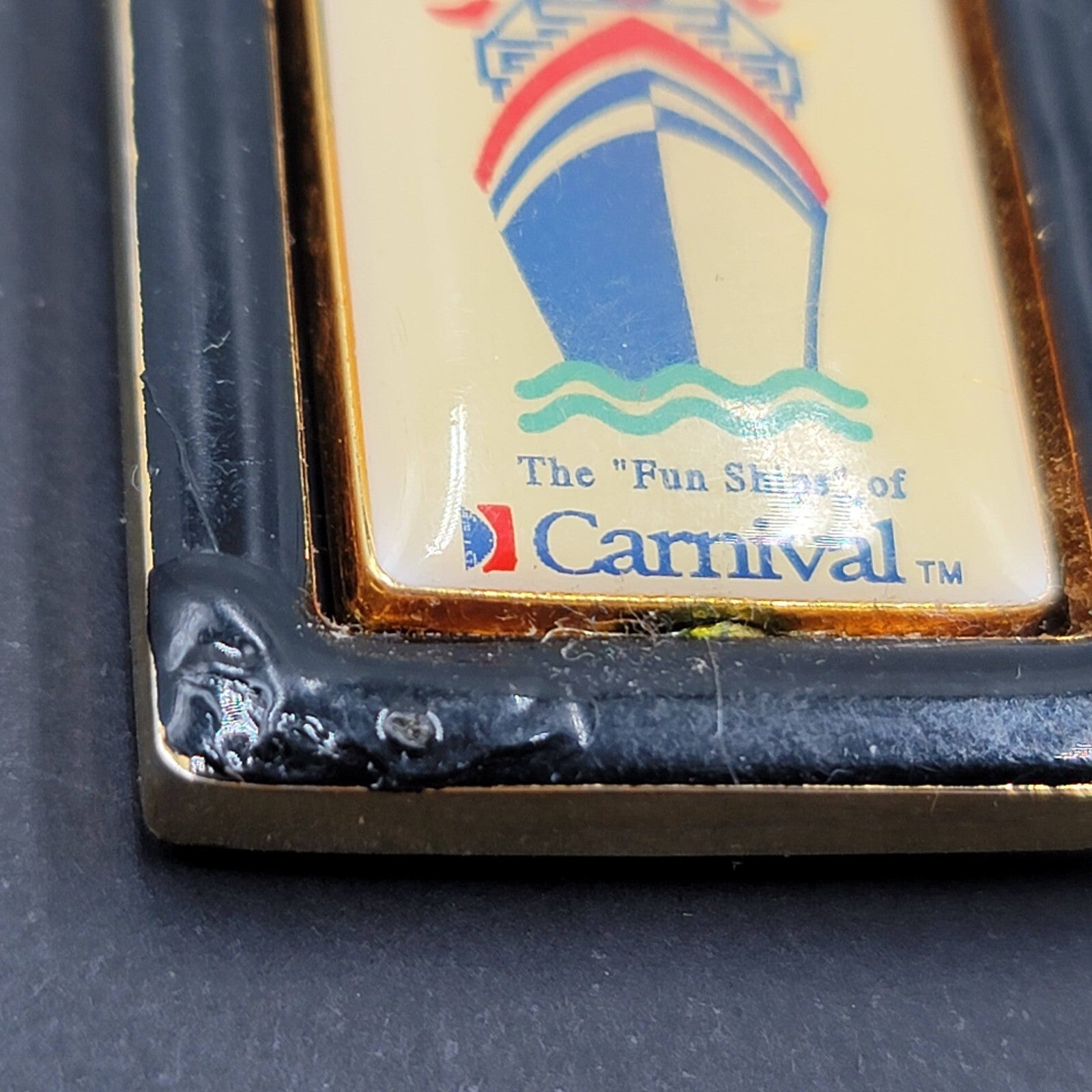Vintage Keychain Carnival Cruises The Fun Ship Cruise Ship Metal Enamel Spinner
