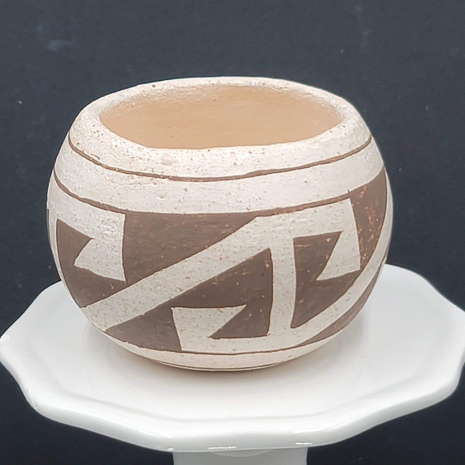 Vintage Pueblo Miniature Pottery Bowl New Mexico Native American 2.5 in