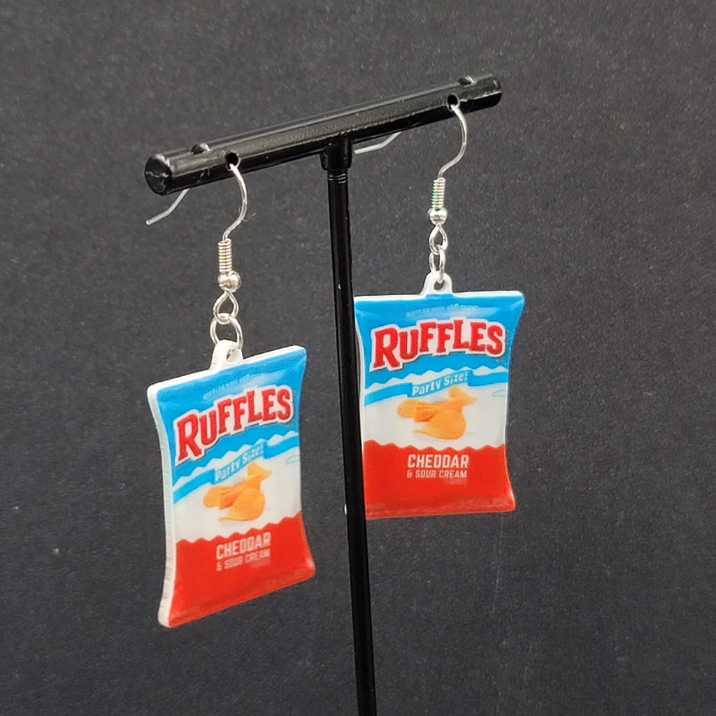 Pierced Earrings Ruffles Cheddar Sour Cream 1.25"