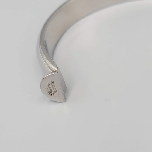 ASHLEY BRIDGET SILVER TONE OPEN CUFF BRACELET