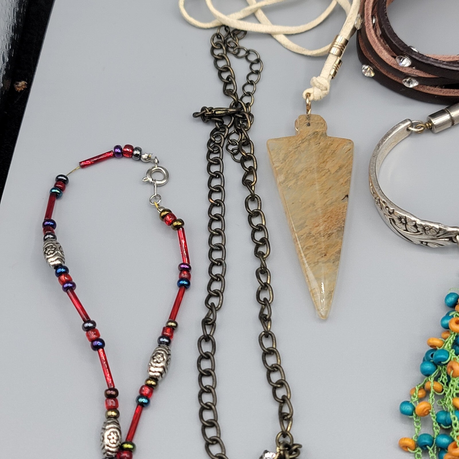 Colorful Jewelry Lot Necklaces Bracelets Beads 27 pcs All Wearble in Good Condit