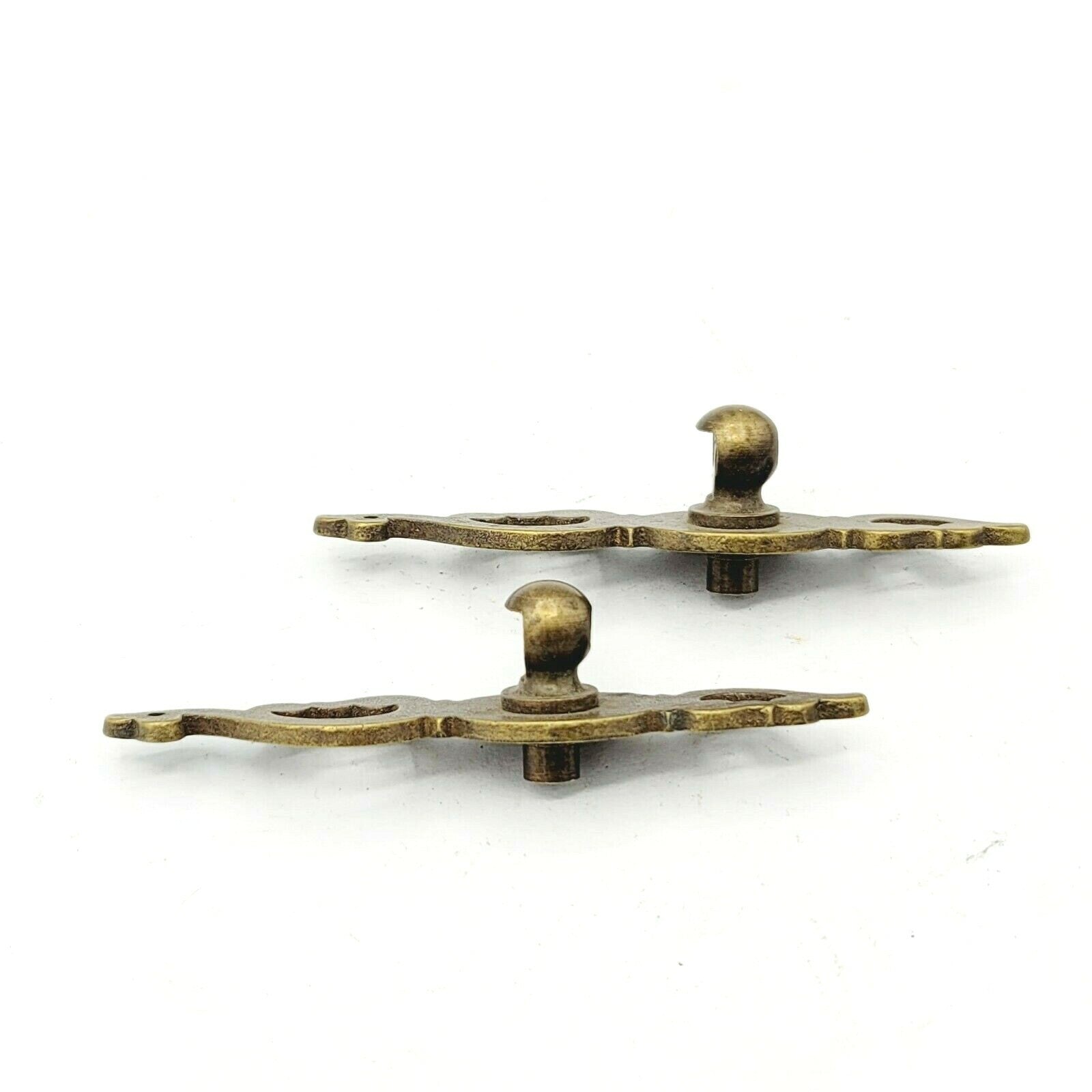 Brass Plate Drop Bail Pull Repair Lot of 2 Salvage Drawer Hardware Reclaimed
