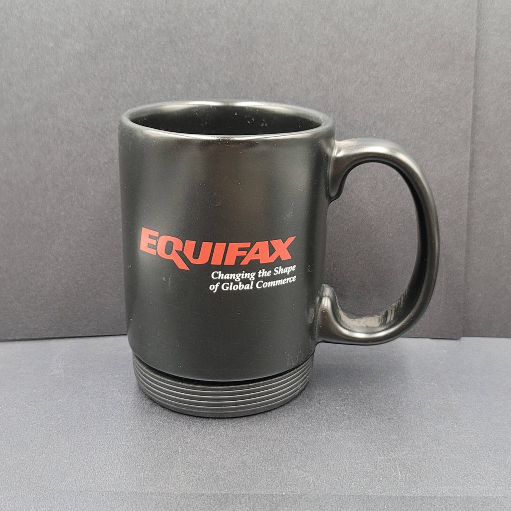 Equifax Coffee Mug Cup Black Advertising Rubber Bottom