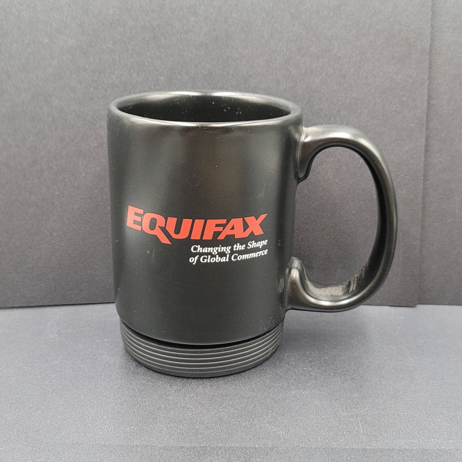 Equifax Coffee Mug Cup Black Advertising Rubber Bottom