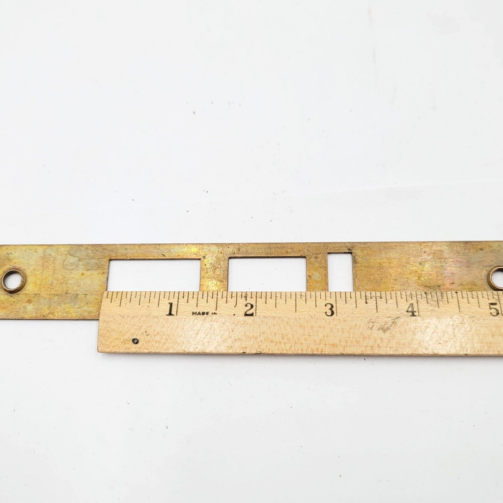 Antique Falcon Brass Door Strike Plate Single Only  Mortise 8" x 1" Reclaimed