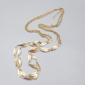 Long Double Chain Necklace Filigree Gold tone 38"-40"