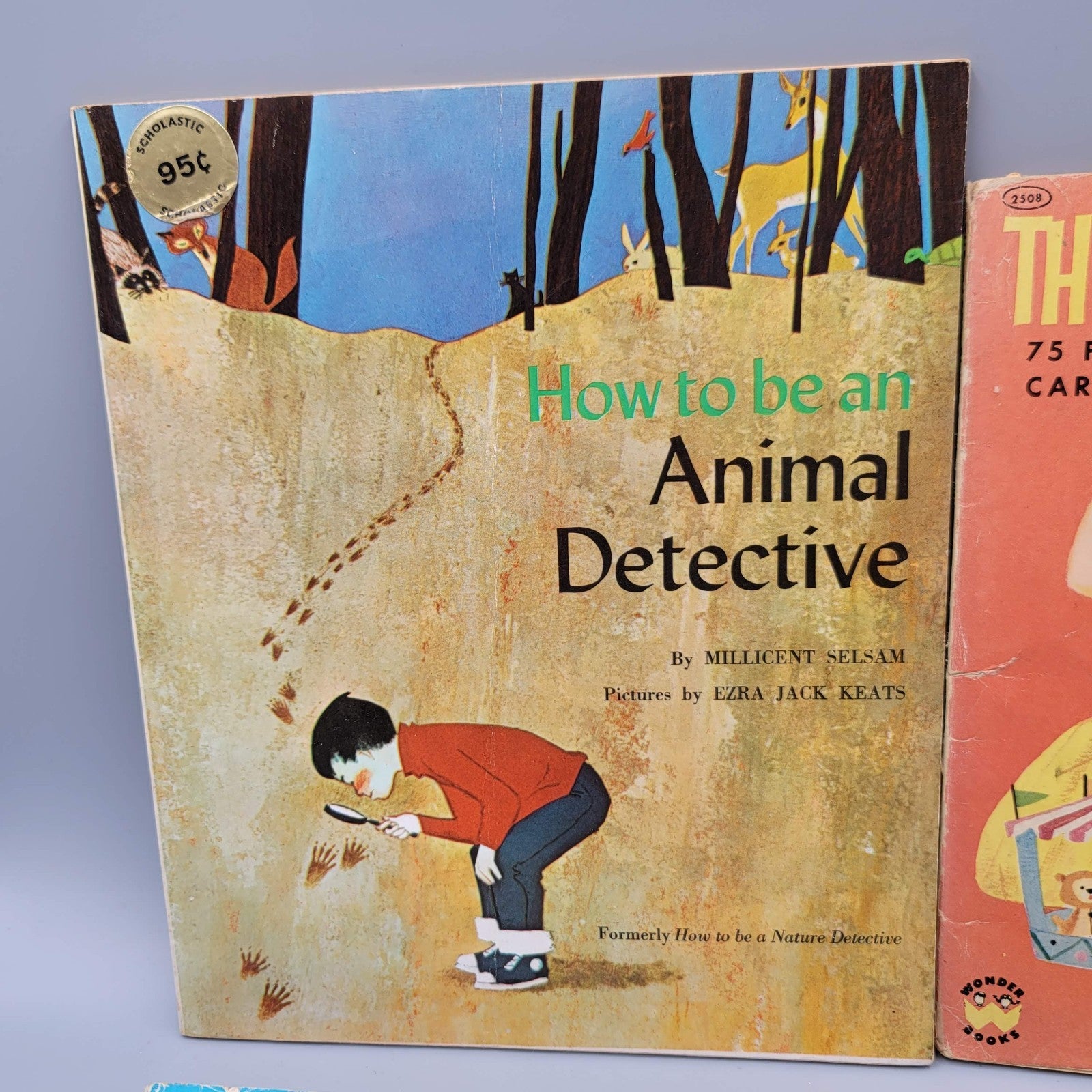 Vintage Childrens Book Lot Scholastic MCM Animal Detective Paper Playbook etc