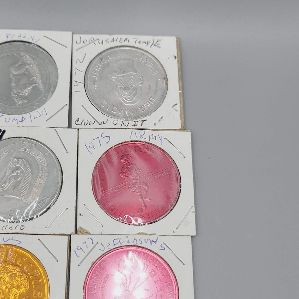 Vintage Mardi Gras Doubloons 39 Pcs token Lot Set PGG Charms 1962-2015