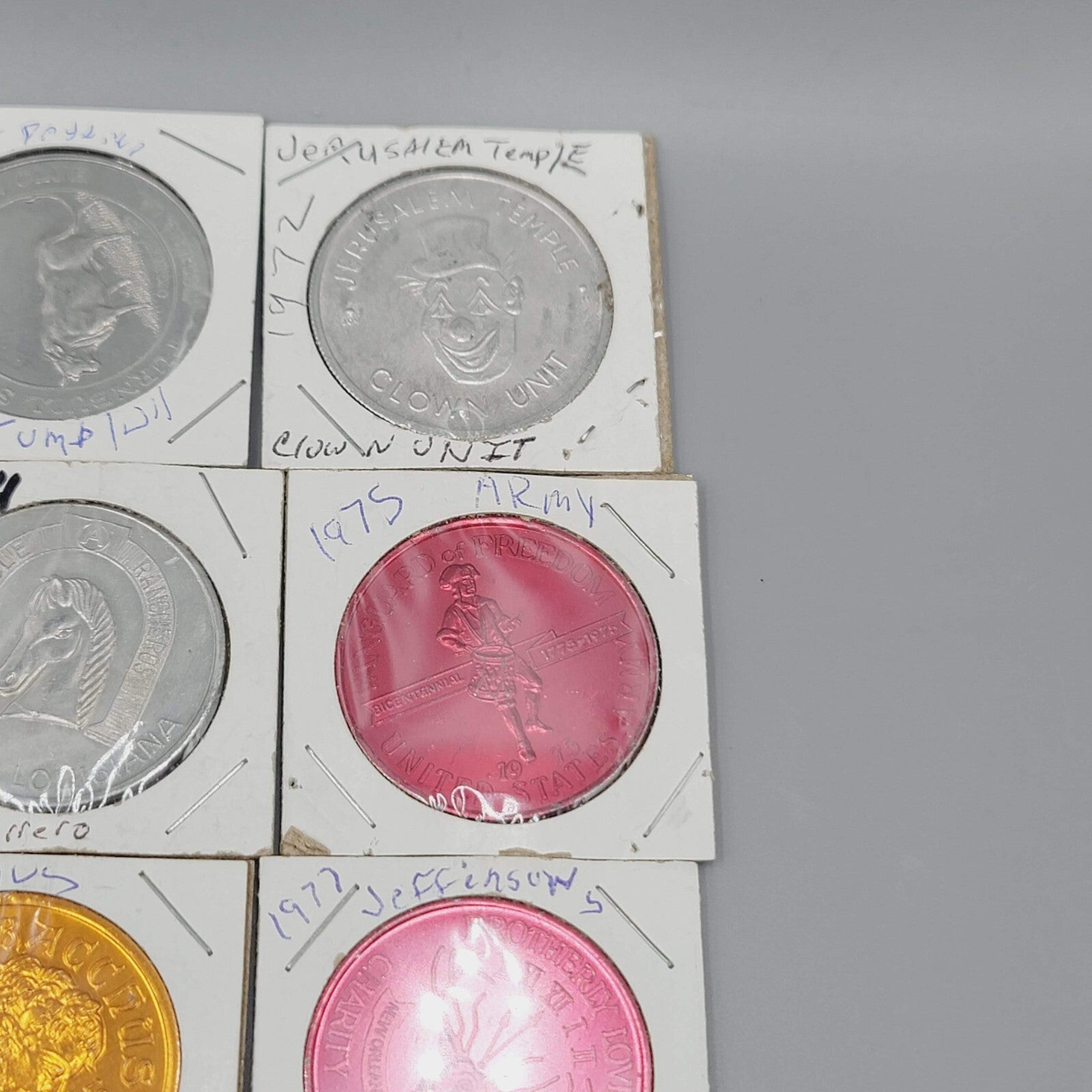 Vintage Mardi Gras Doubloons 39 Pcs token Lot Set PGG Charms 1962-2015