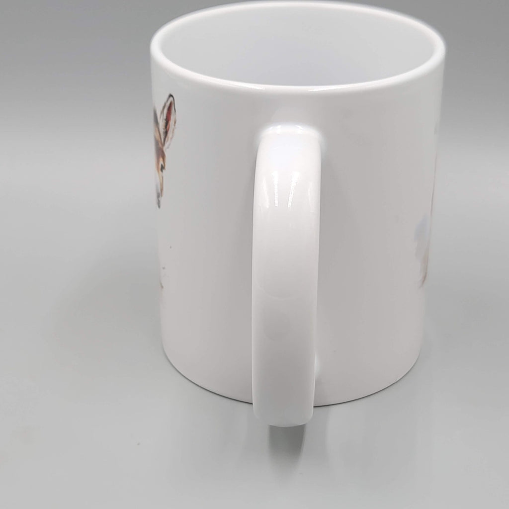 Cute Donkey Coffee Mug Artsy Ceramic White Tea Cup