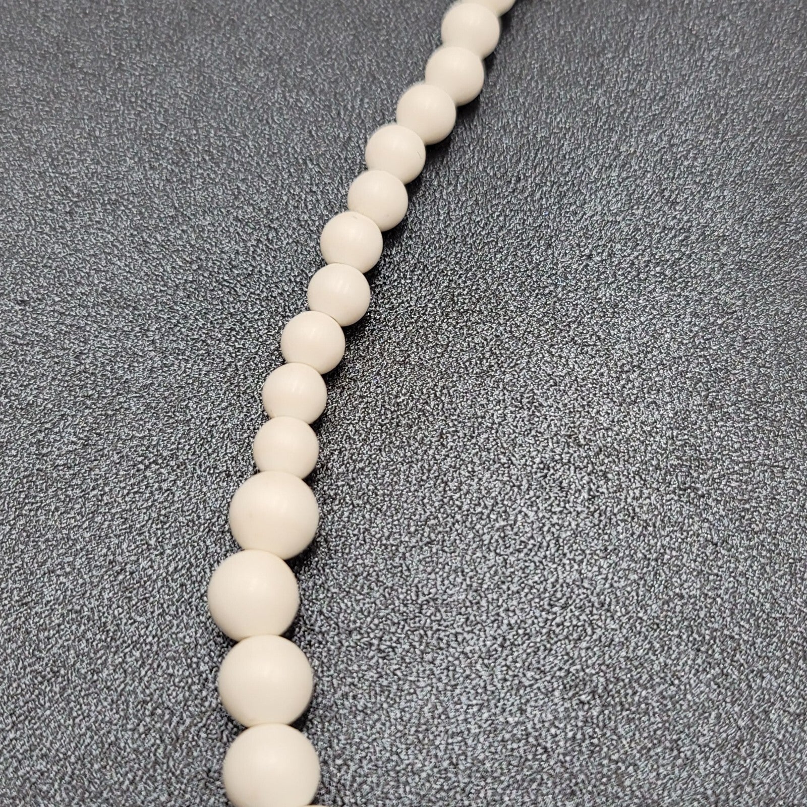Vintage Designed by Paula Necklace Graduated White Beads 22"