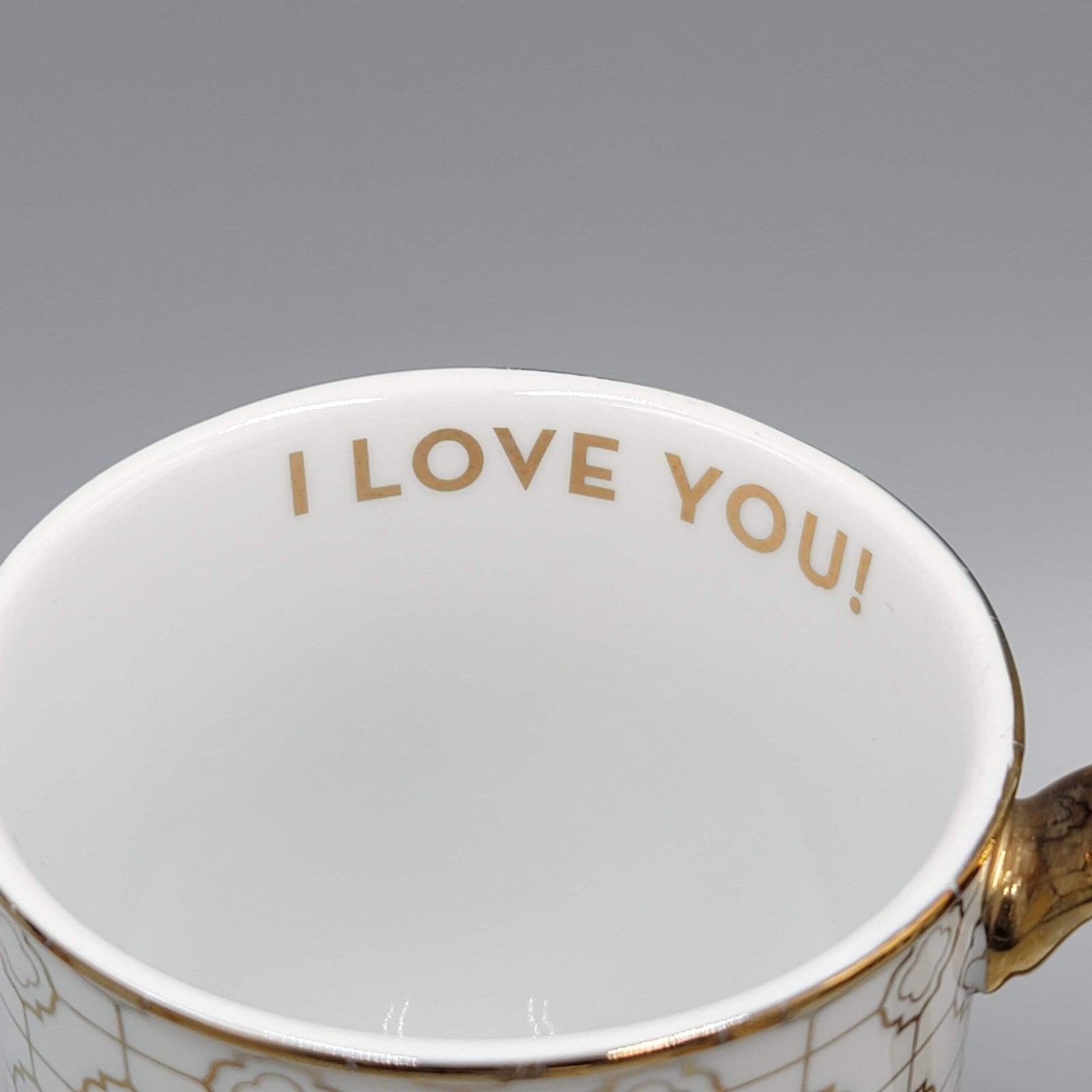 I Love You GRANDMA Coffee Mug Gold and White Signed Rosanna
