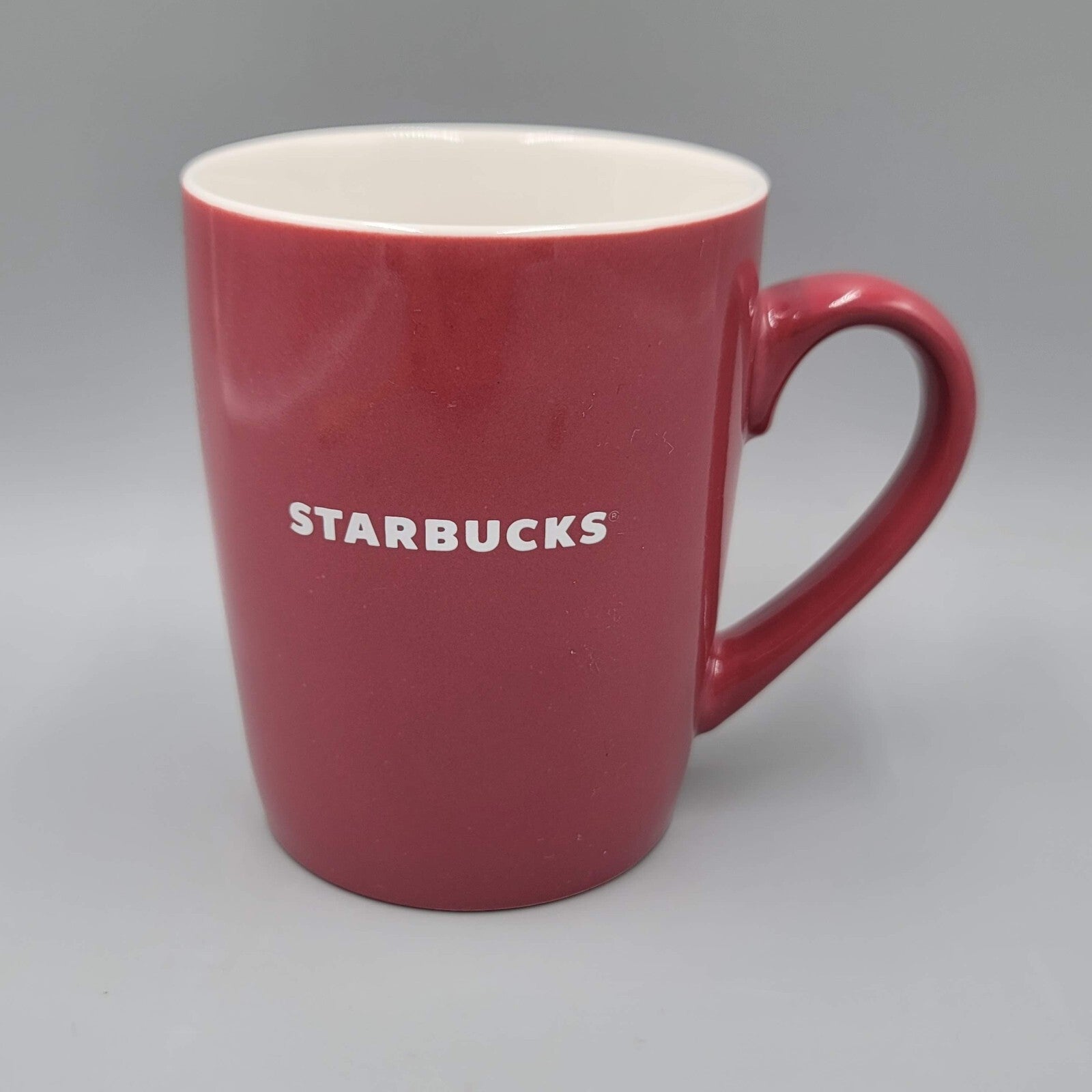 Starbucks Ceramic 2020 Coffee Mug Tea Cup 10 oz Mauve Maroon Burgundy Red