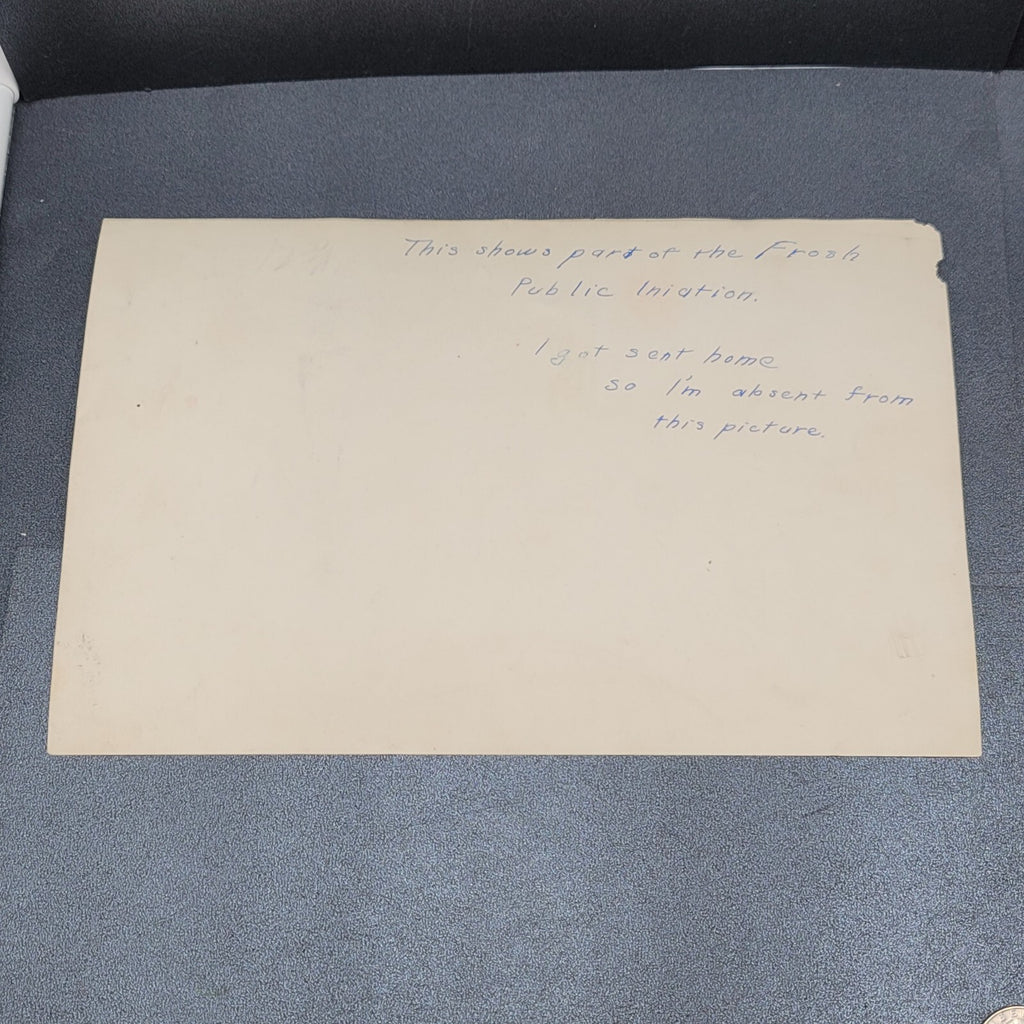 Rare Antique University Freshman Initiation Costume Black White Photo 10"x6.5"