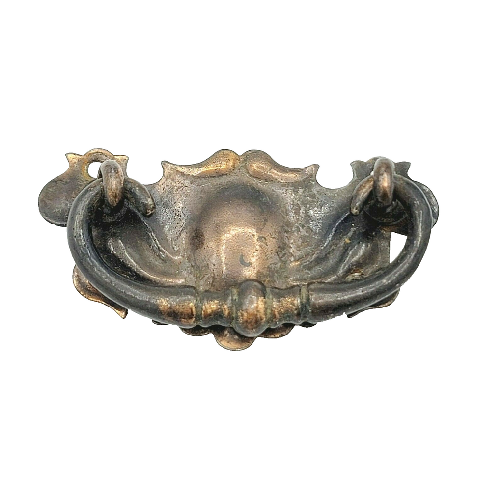 Vintage Steel Drawer Pull Bronze tone Salvage Hardware SINGLE ONLY