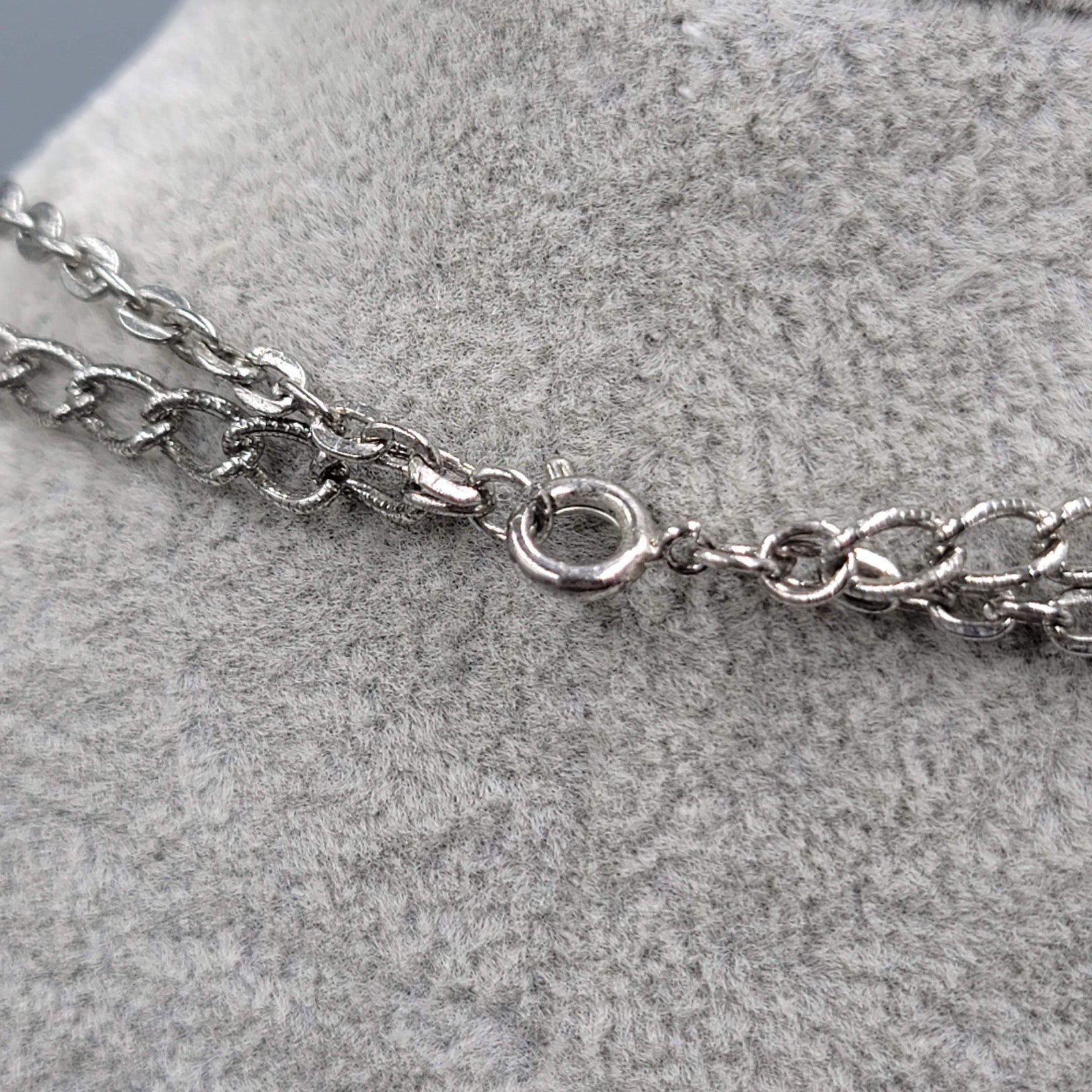 Vintage Necklace Double Chain Silver tone Long 24" & 28"