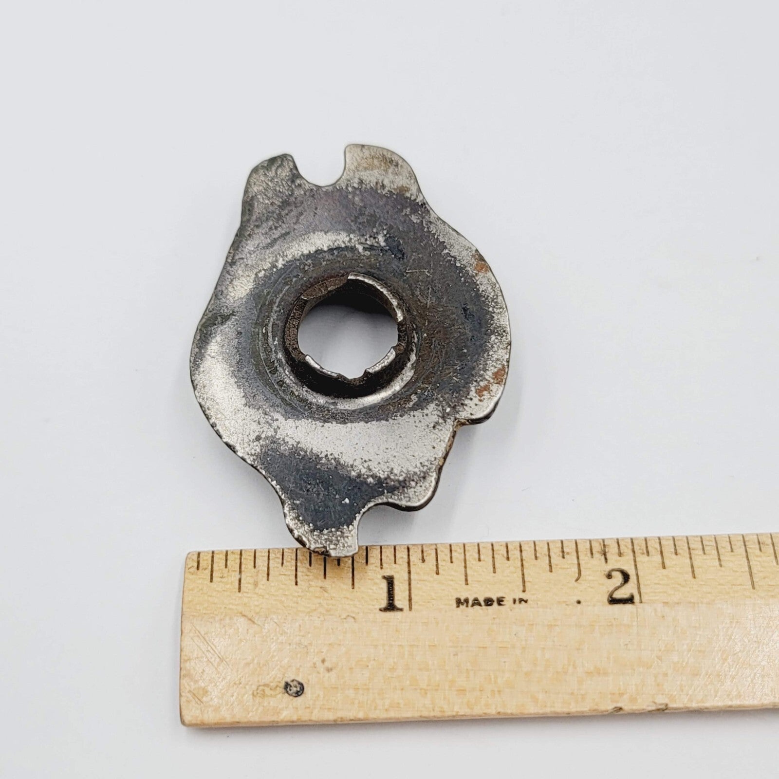 Antique 1862 Door Knob Embossed Escutcheon Rosette Cast Iron Salvage Hardware