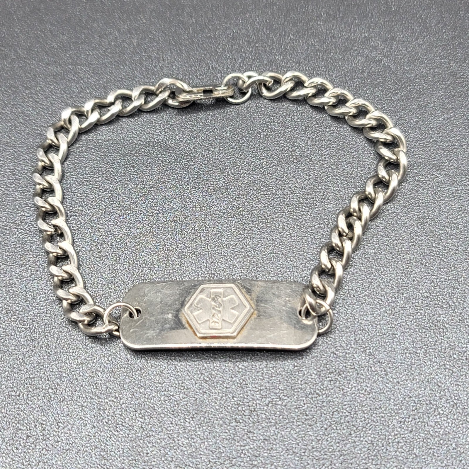 Medical Alert Bracelet  Anti-coagulants Stainless Steel 9" Pre Owned