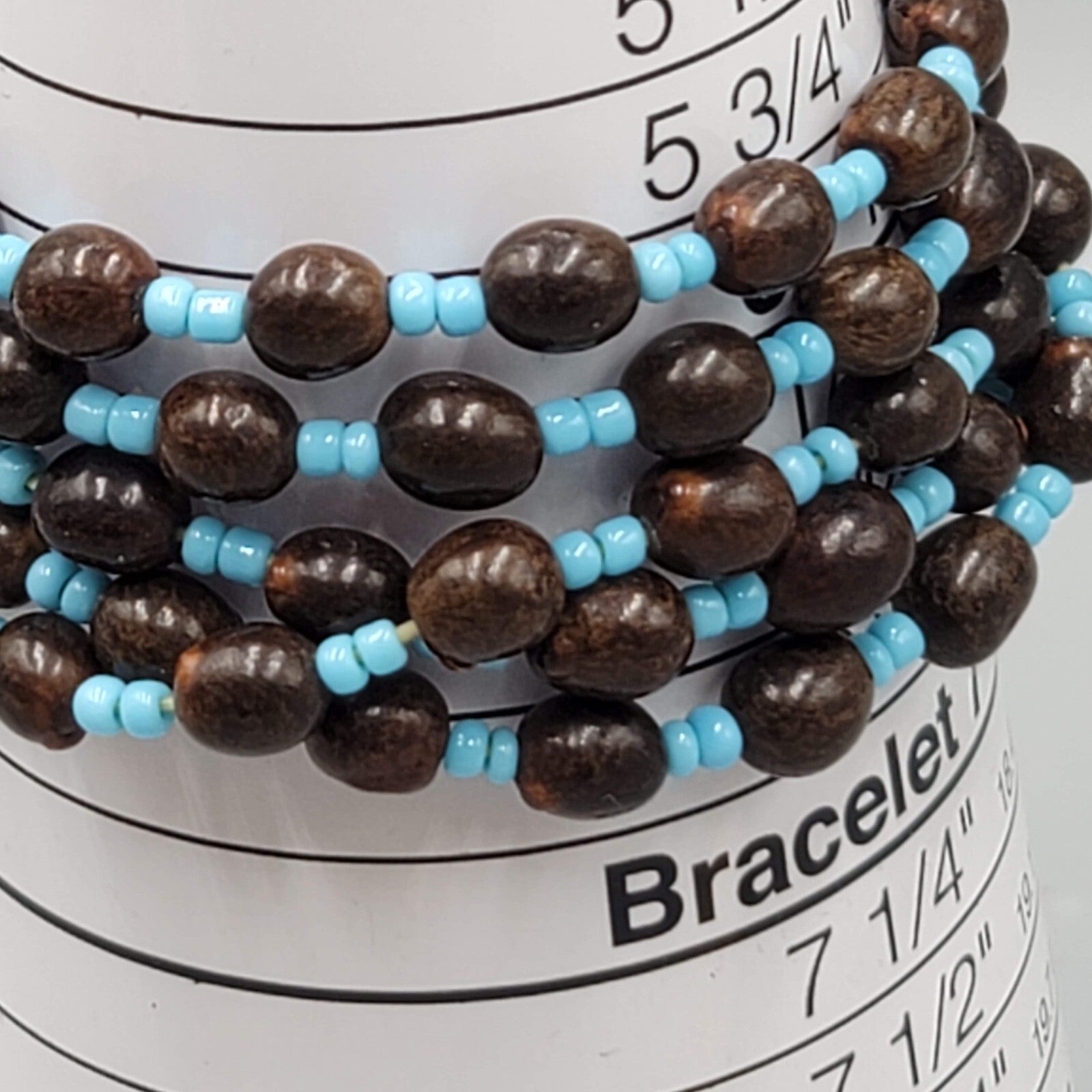 Vintage Seeds Bracelet Beaded Elastic Multistrand 6"