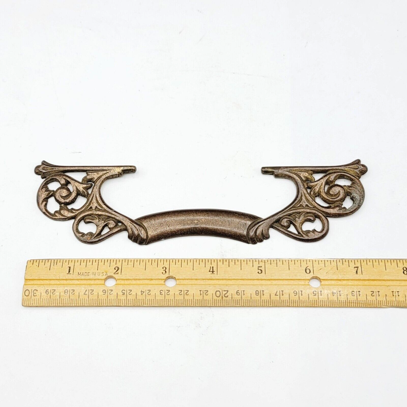 Vintage Large Ornate Brass Bail Pull for 3" Pull Handle Replacement