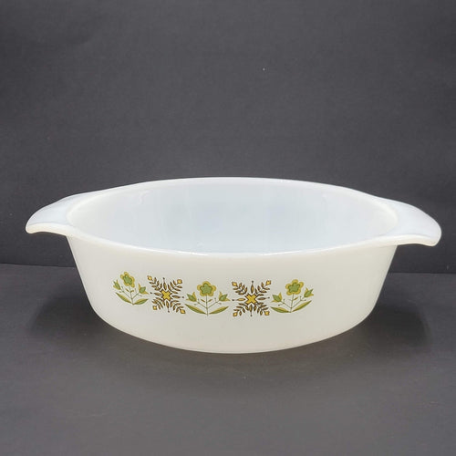 436 Anchor Hocking Meadow Green Fire King Round Casserole Dish 1 QT