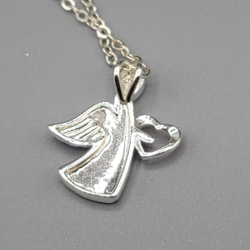 Angel Necklace Silver Plated Gold Plated Heart Pendant 18"