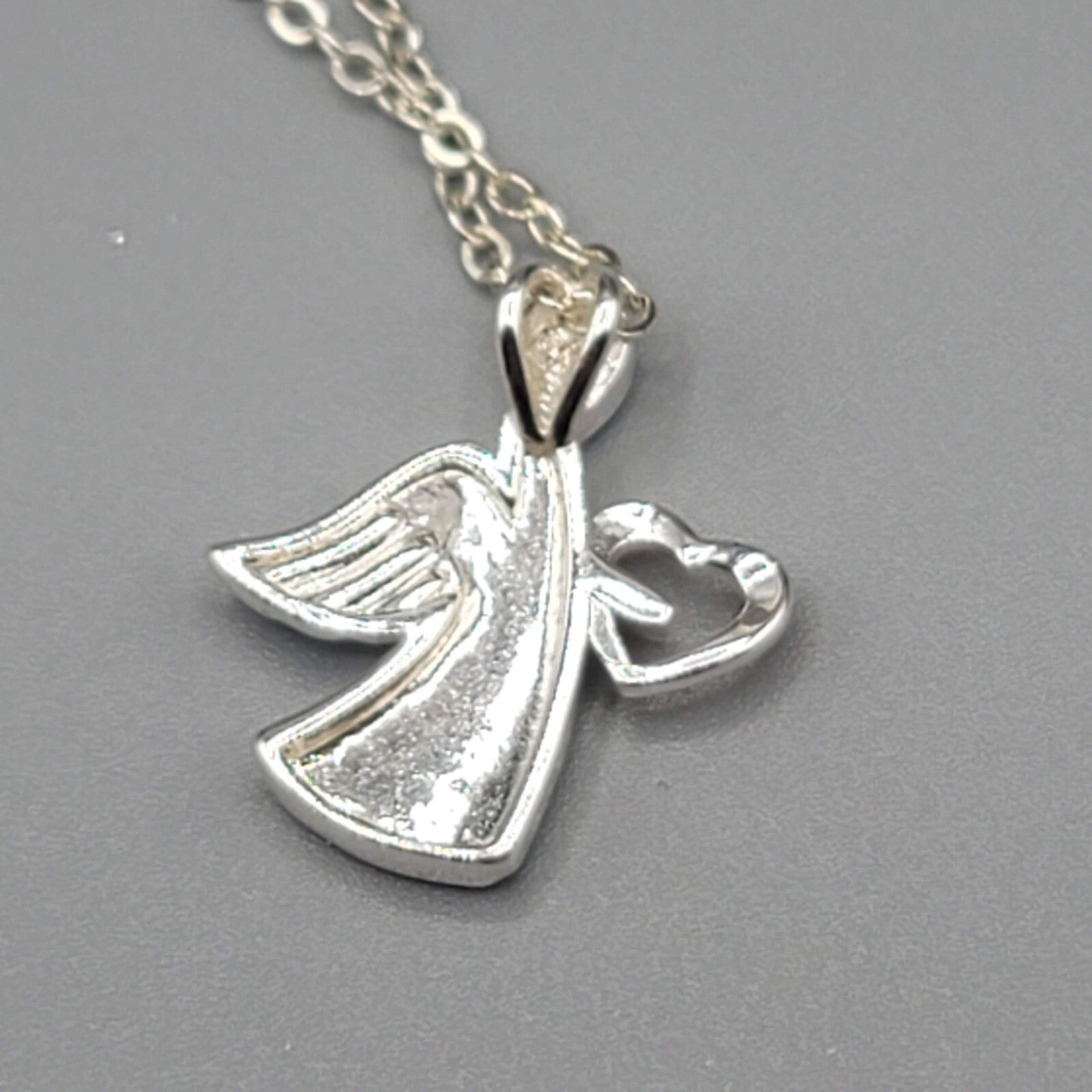Angel Necklace Silver Plated Gold Plated Heart Pendant 18"