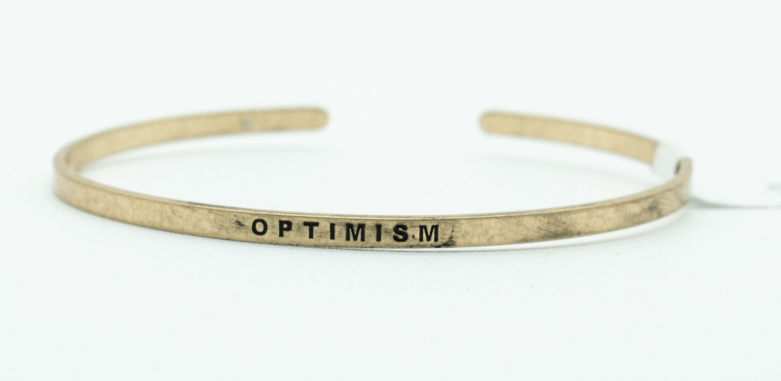 NEW Gold tone Engraved OPTIMISM Bracelet NWT $14