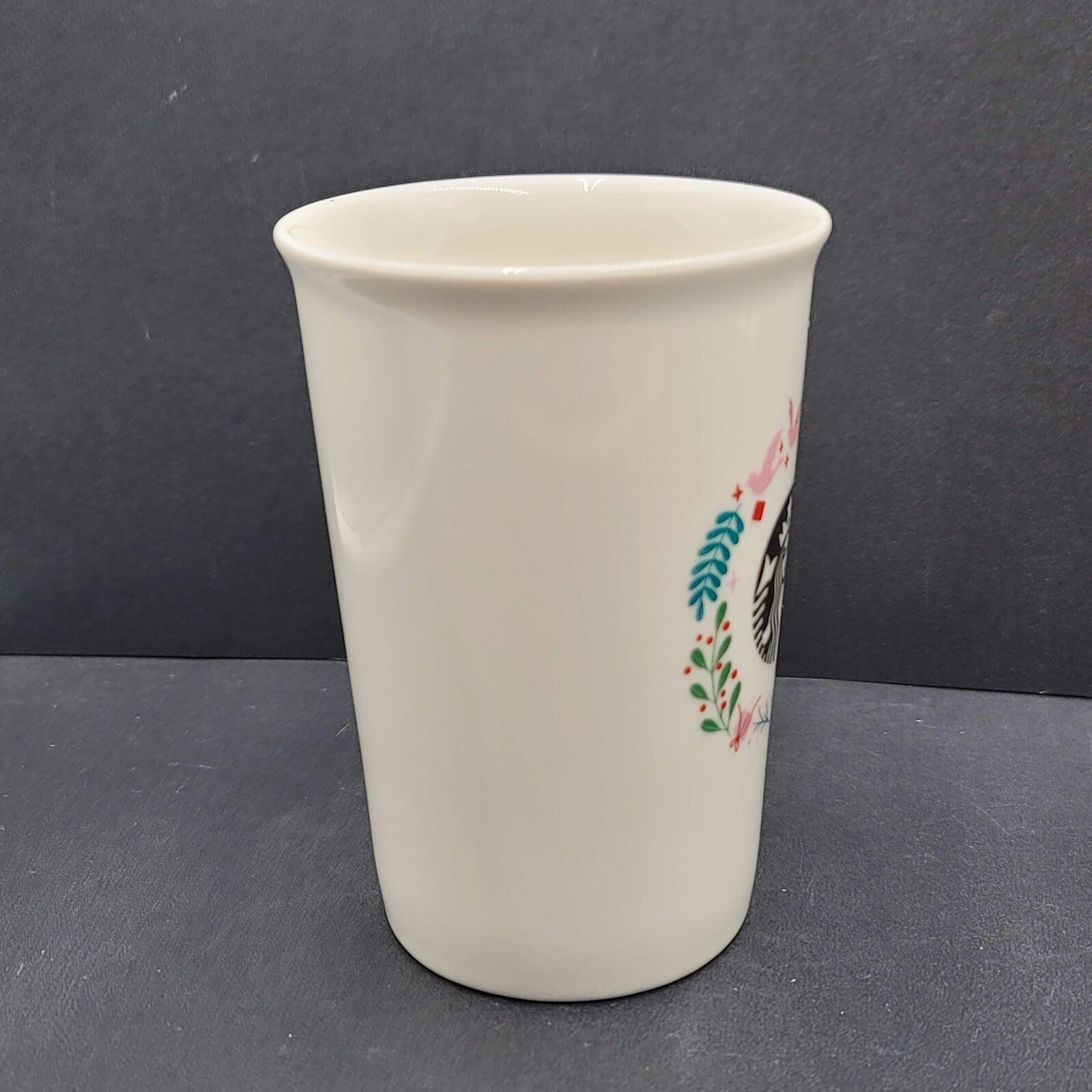 Starbucks 2019 Holiday Ceramic Coffee Mug Holly Dove White 10 oz.