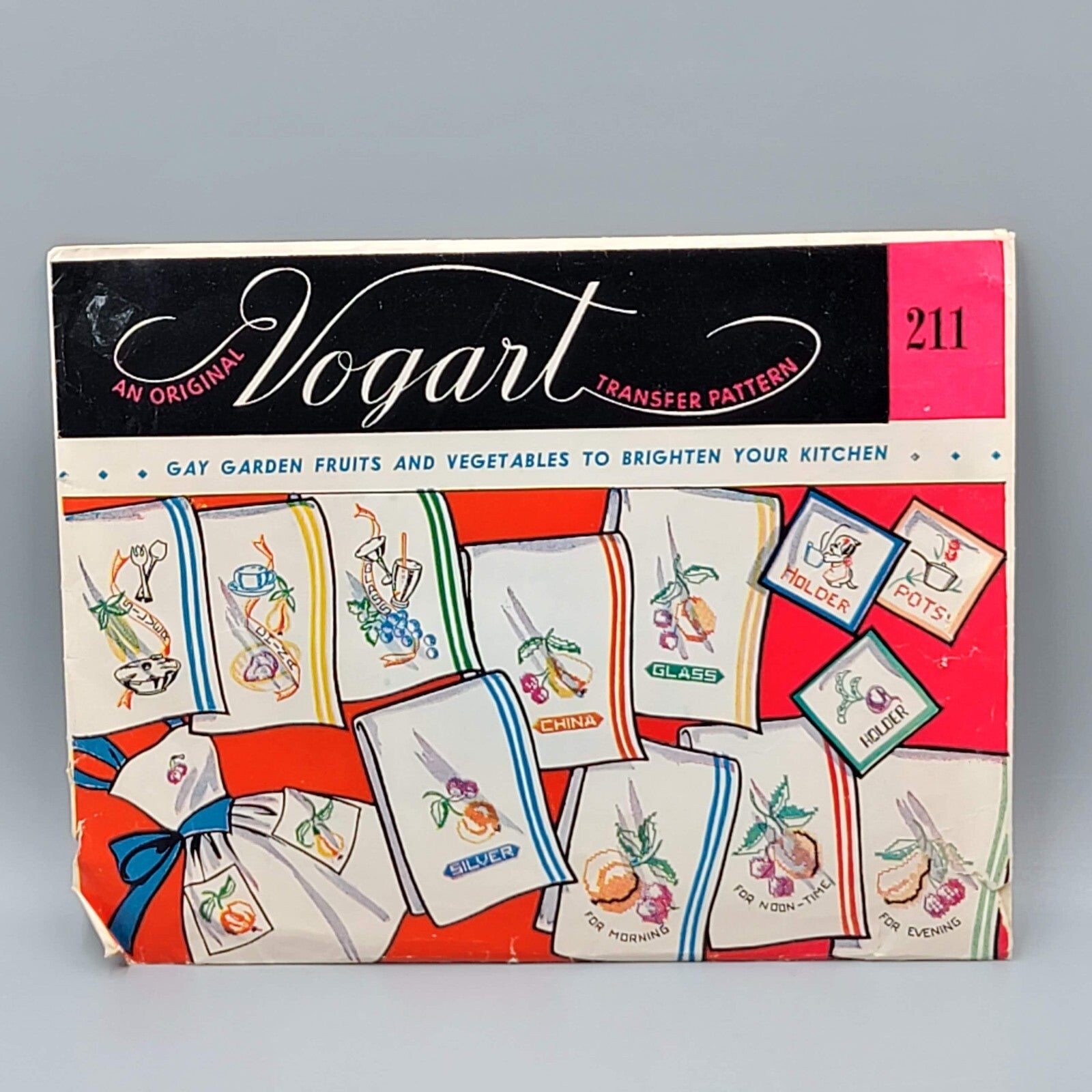 Vintage Vogart Transfer Pattern 211 Fruits and Vegetables