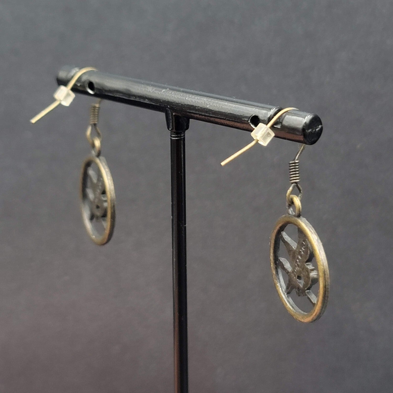 Hunger Games Pierced Earrings Bronze tone Dangle 3/4"