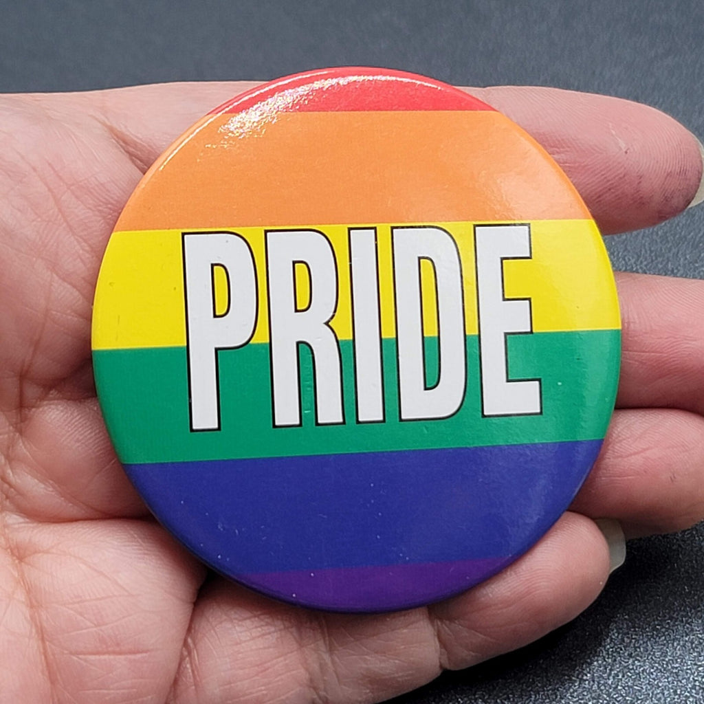 Gay Pride Rainbow Pinback Buttons Love LGBTQ Lot of 3