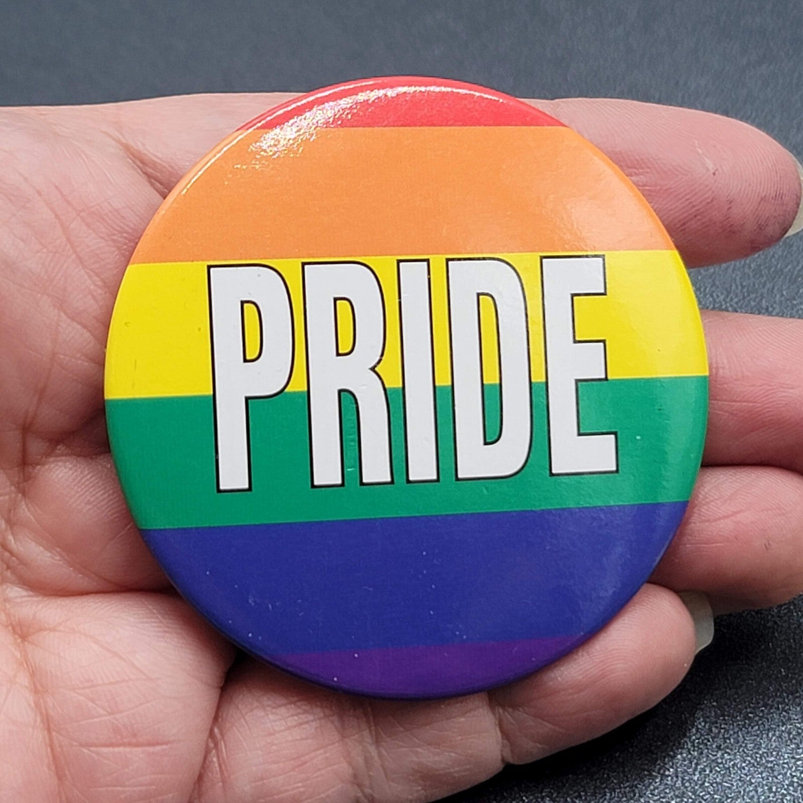 Gay Pride Rainbow Pinback Buttons Love LGBTQ Lot of 3