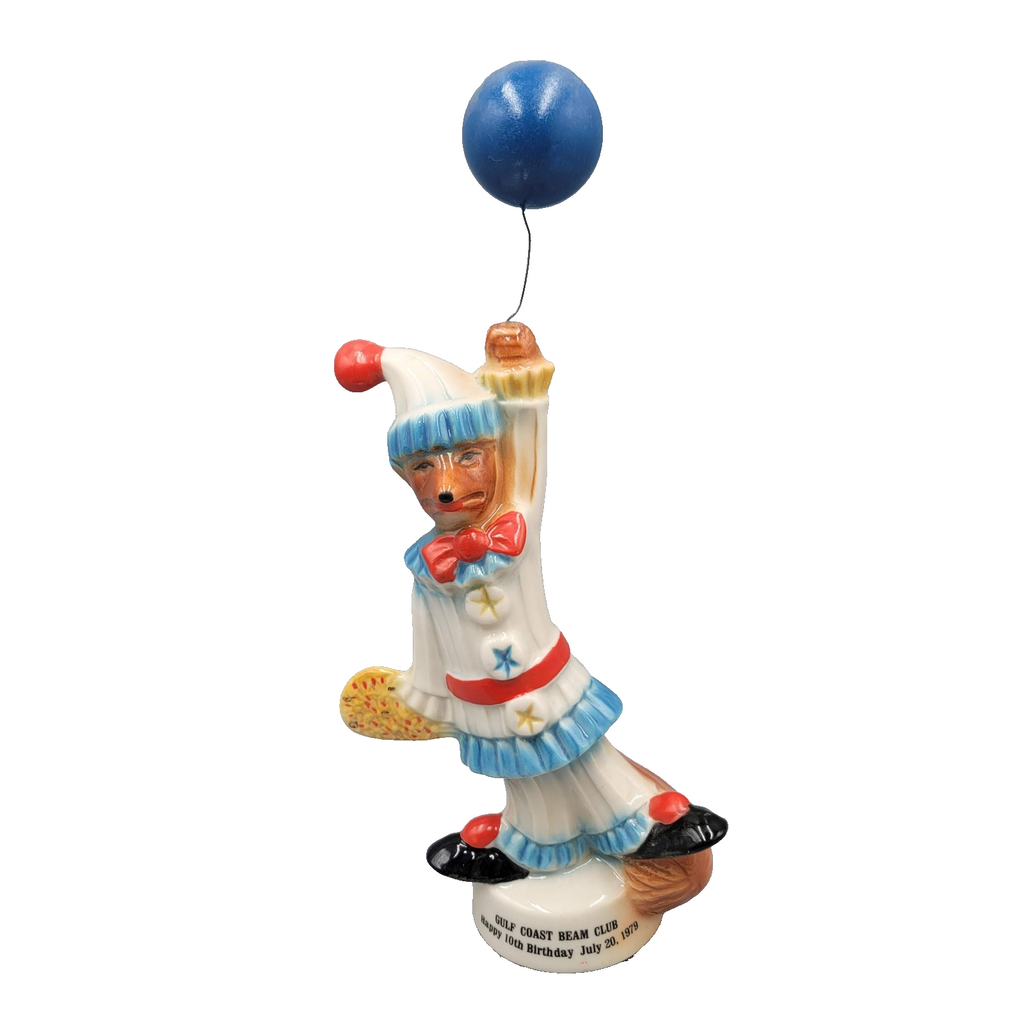 VtgJim Beam Regal China Clown Blue Balloon Decanter 1980 NE Beam Club Foxie