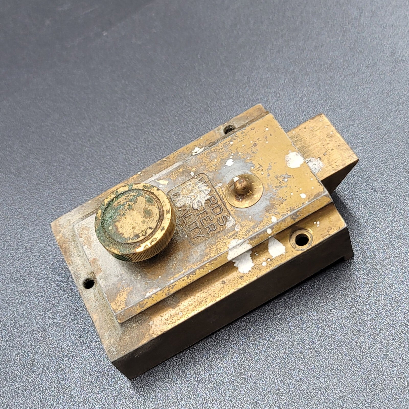 Vintage WARDS Surface Rim Night Latch No Keeper Reclaimed Salvage WORKS
