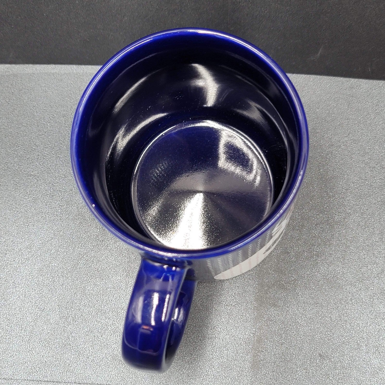 Hiram Walker Peppermint Schnapps Reindeer Coffee Mug blue red white