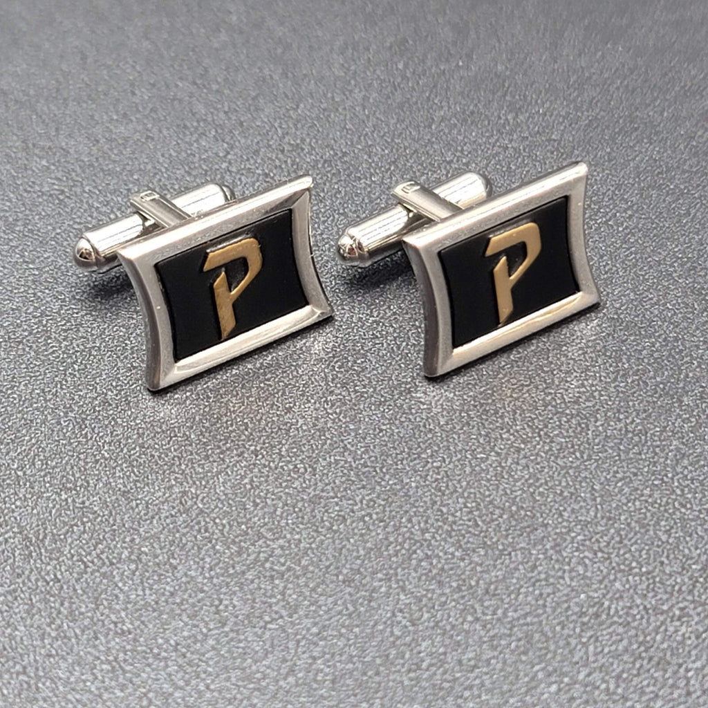 P Monogram Initial Letter Vintage HICKOK USA Cuff Links Estate Jewelry