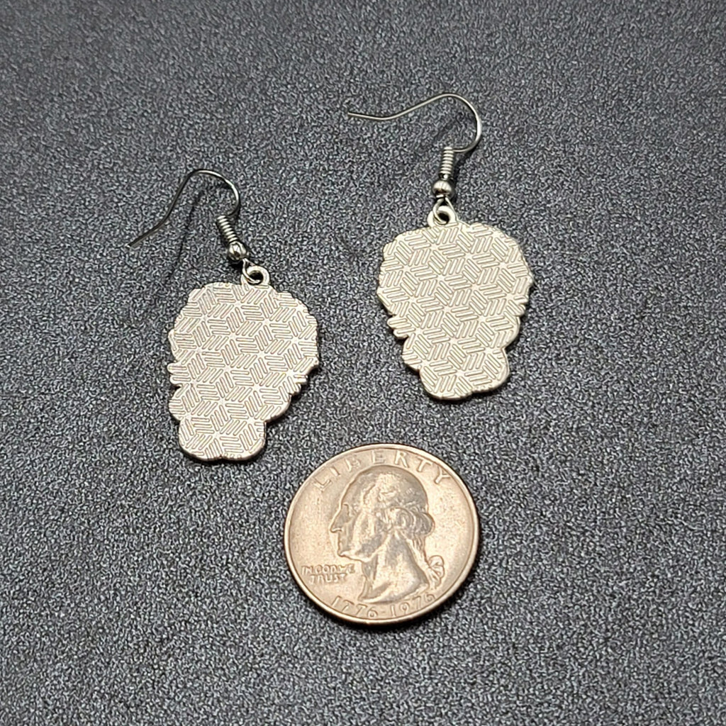 Beetlejuice Pierced Earrings Enamel Silver tone Horror Movie Dangle 1.25" FS