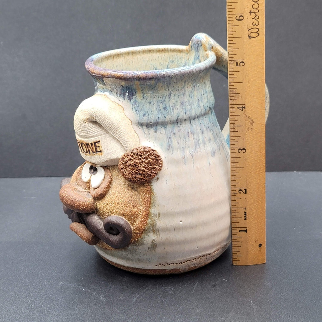 Robert Eakin SIGNED Studio Art Pottery Ugly Face Mug Keystone  5"