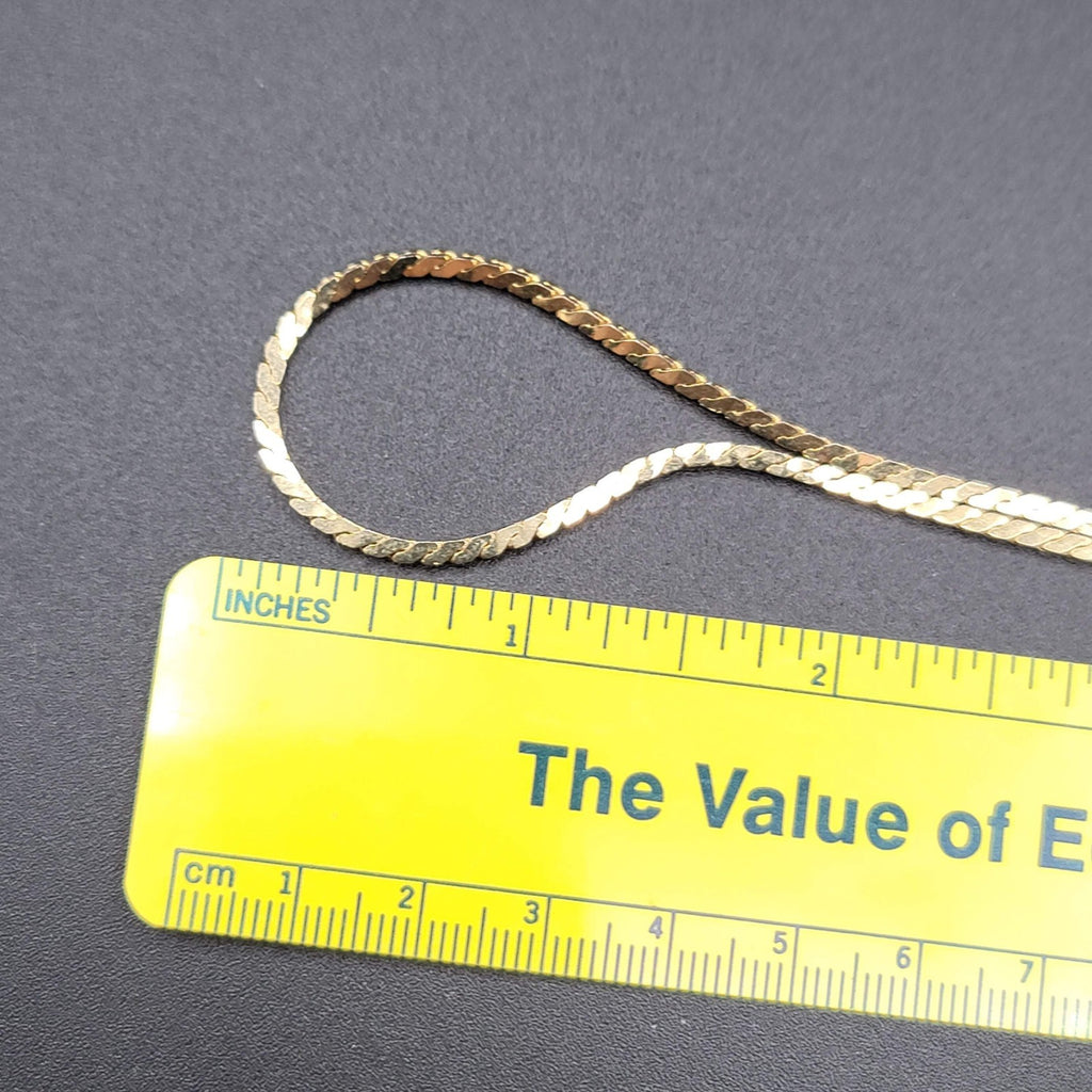 Vintage Anklet Serpentine Chain Ankle Bracelet Gold tone 9"