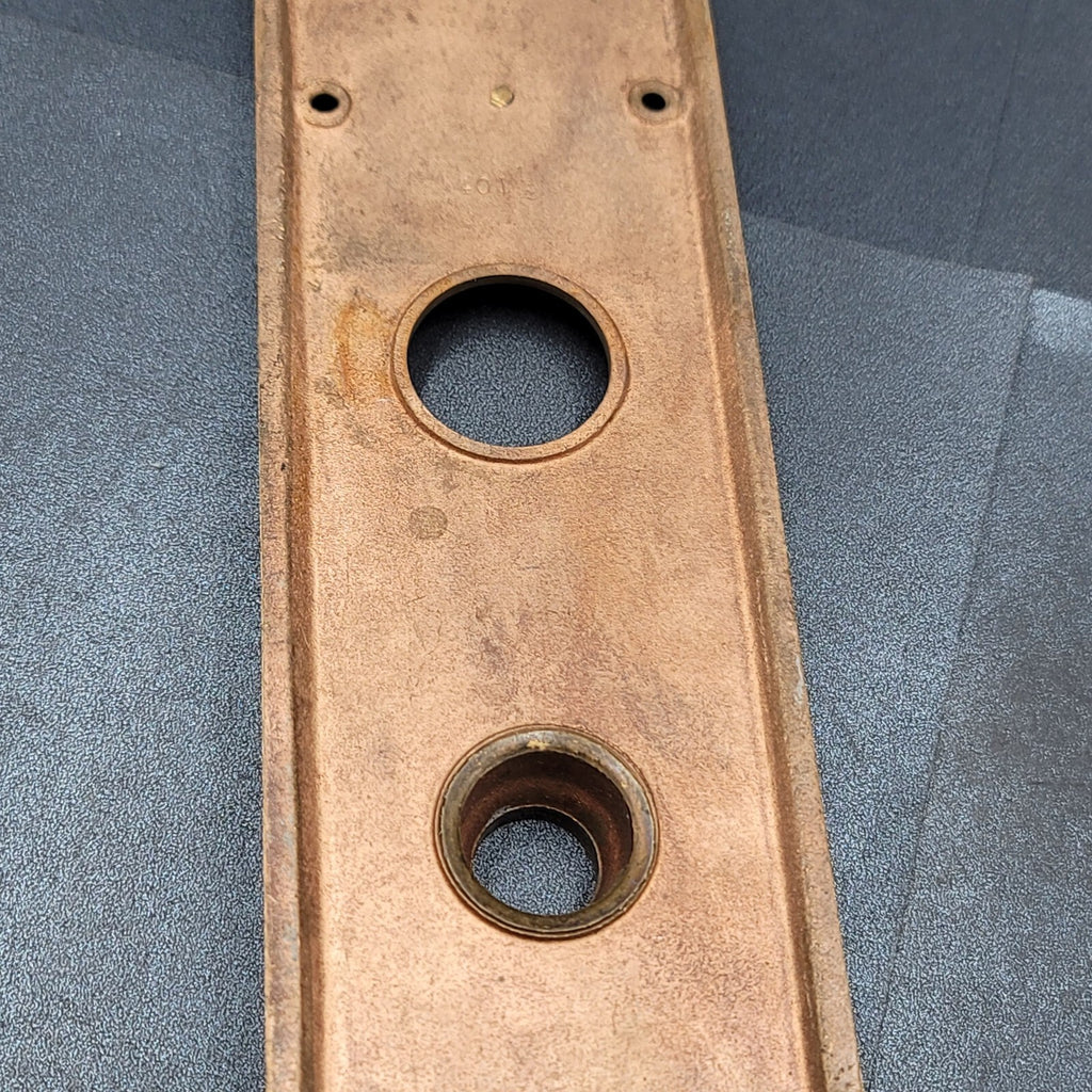 Antique Bronze Door Knob Back Plate Exterior Salvage Hardware RH Co 12"