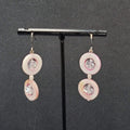 Pierced Earrings Mother of Pearl Unique Dangle 1.5"