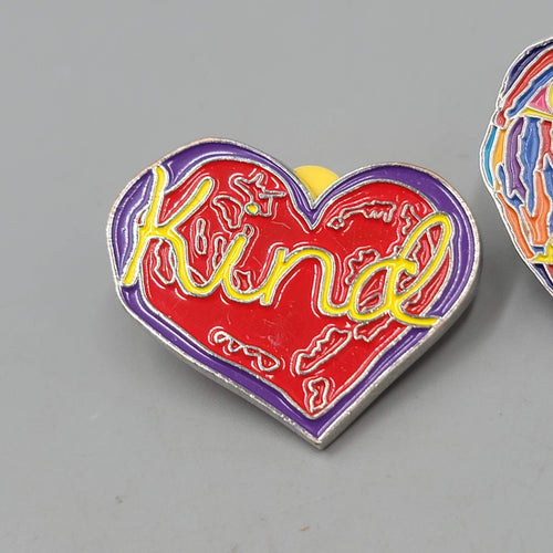 Embrace Hope Penzeys Spice Rainbow Heart Shape Abstract Logo Design Lapel Pin 