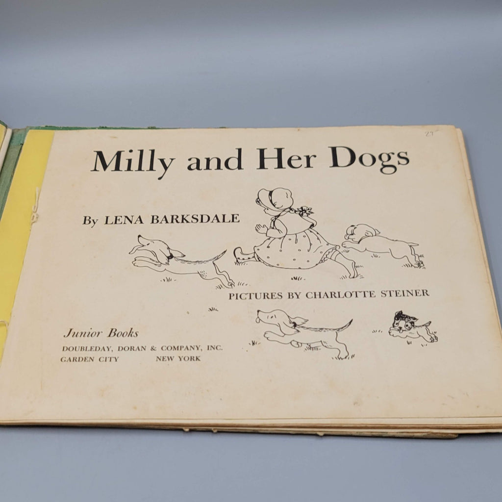 Milly And Her Dogs By Lena Barksdale Antique Children’s Book AS-IS See Photos