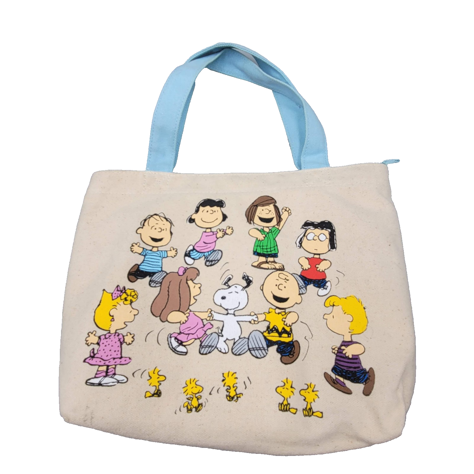 Peanuts Snoopy Tote Insulated Lunch Bag Canvas Zip Top Woodstock Charlie Brown